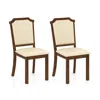 Hivvago Dining Chair Set Of 2 With Pu Leather And Rubber Wood Frame