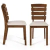 Hivvago Dining Chair Set Of 2 With Slatted High Backrest And Rubber Wood Legs