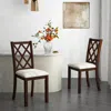 Hivvago Dining Chair Set Of 2 Wood Kitchen Chairs With Upholstered Seat Cushion And Rubber Wood Legs-brown