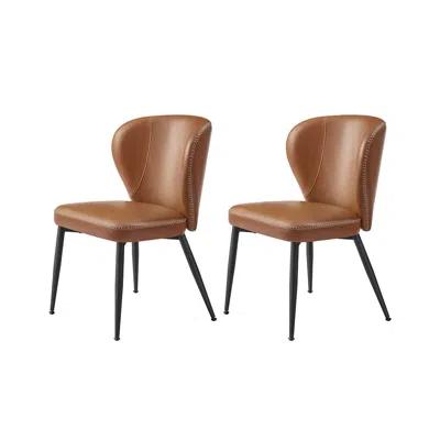 Hivvago Dining Chairs Set Of 2 In Brown