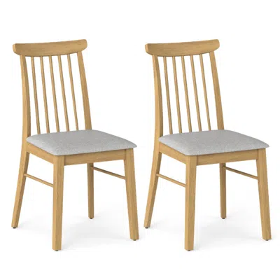 Hivvago Dining Chairs Set Of 2 Fabric Upholstered Kitchen Armless Chairs With Rubber Wood Frame