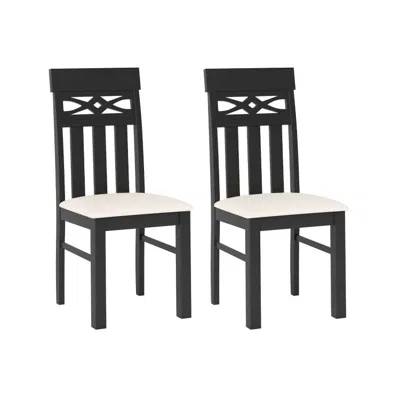 Hivvago Dining Chairs Set Of 2 High Back Dining Room Chairs With Padded Seat And Rubber Wood Frame