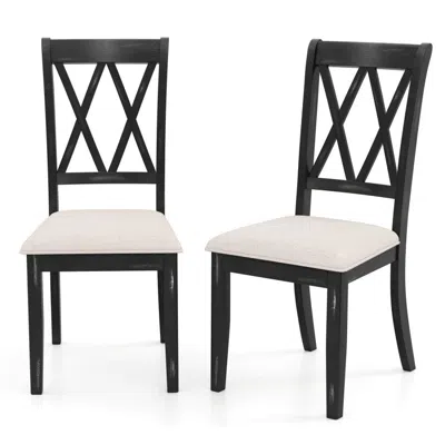 Hivvago Dining Chairs Set Of 2 Kitchen Side Chairs With Curved Cross Back