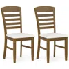 Hivvago Dining Chairs Set Of 2 With Rubber Wood Frame And Padded Seat-walnut