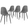 Hivvago Dining Chairs Set Of 4 With Black Metal Legs-gray