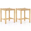 Hivvago Dining Stool Set Of 2 With Rubber Wood Frame-natural
