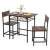Hivvago Dining Table Set With Metal Frame And Storage Rack