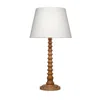 Hivvago Dio 31 Inch Table Lamp, White Slub Drum Shade, Brown Turned Wood Base In Multi