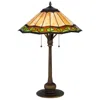 Hivvago Dio 62 Inch Table Lamp, Colorful Tiffany Style Stained Glass, Bronze Resin In Multi