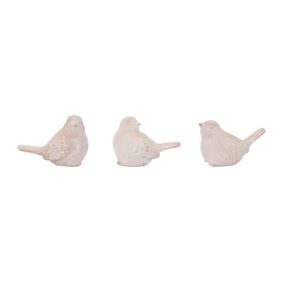 Hivvago Distressed Bird Figurine (set Of 6) In Neutral