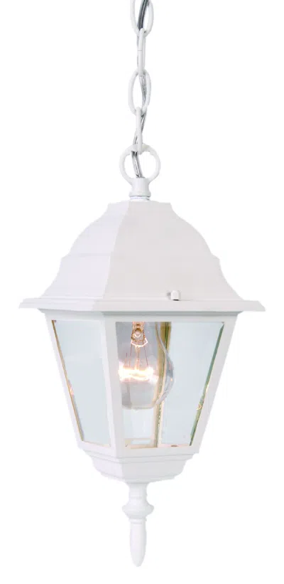 Hivvago Distressed White Beveled Glass Outdoor Hanging Light