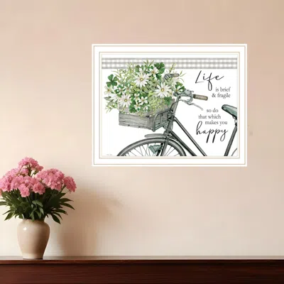 Hivvago Do That Which Makes You Happy White Framed Print Wall Art