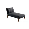 Hivvago Dora 62 Inch Modern Adjustable Chaise Lounger With Channel Tufting, Black In Black