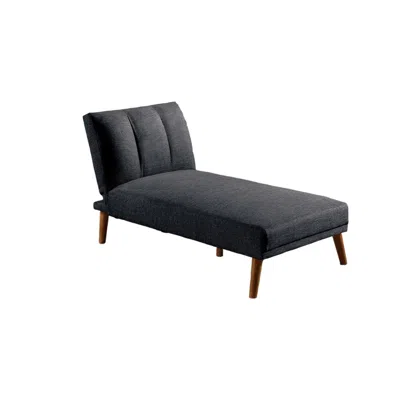 Hivvago Dora 62 Inch Modern Adjustable Chaise Lounger With Channel Tufting, Black