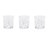 Hivvago Dotted Glass Votive Candle Holder (set Of 3) In Neutral