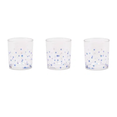 Hivvago Dotted Glass Votive Candle Holder (set Of 3) In Neutral