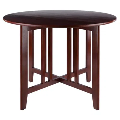 Hivvago Double Drop Leaf Dining Table Walnut In Brown