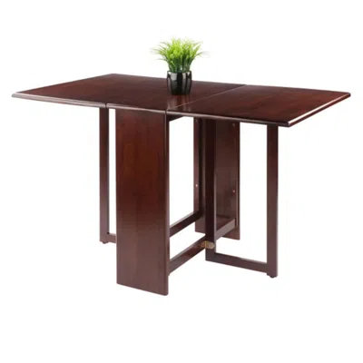 Hivvago Double Drop Leaf Dining Table Walnut In Burgundy