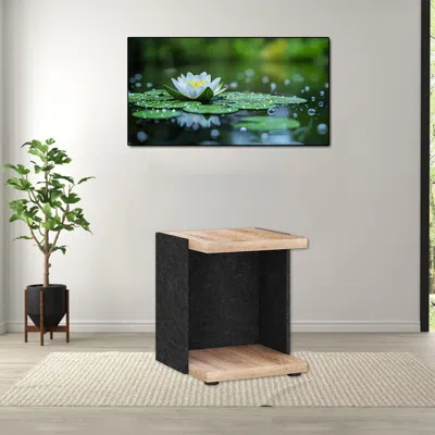 Hivvago Double-layer End Table With Open Shelf For Sofa Or Living Room In Black