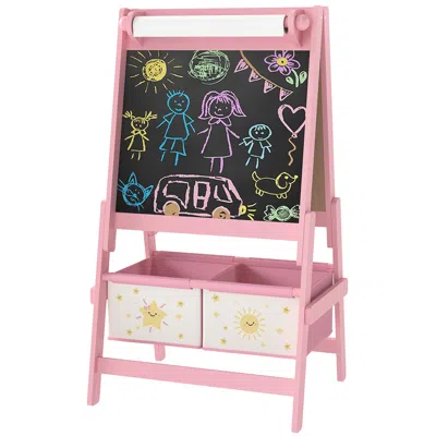 Hivvago Double-sided Easel For Kids With Chalkboard