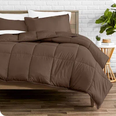 Hivvago Down Alternative Comforter Set In Chocolate Brown Color