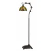 Hivvago Downbridge Metal Tiffany Floor Lamp With Leaf Accents, Multicolor