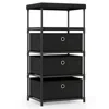 Hivvago Drawer Dresser Organizer - Fabric Storage Chest With Sturdy Metal Frame & Wooden Top In Black