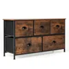 Hivvago Dresser Organizer With 5 Drawers And Wooden Top-rustic Brown