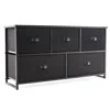 Hivvago Dresser Storage Tower With 5 Foldable Cloth Storage Cubes-black
