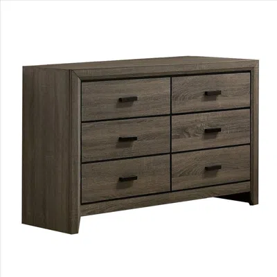 Hivvago Dresser With Black Rectangular Pulls, Gray