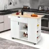 Hivvago Drop-leaf Kitchen Island With Rubber Wood Top-white