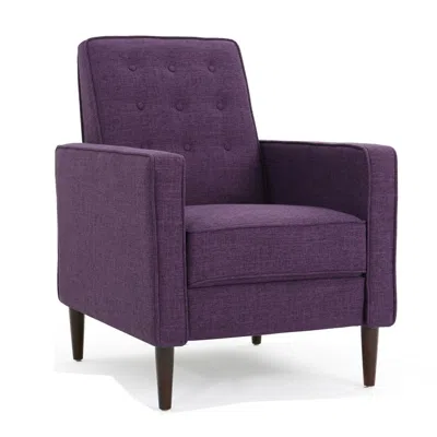 Hivvago Dupe Manual Reclining Chair, Button Tufted Design, Purple Polyester