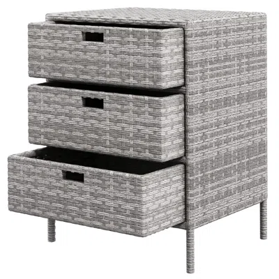 Hivvago Durable Pe Rattan Storage Cabinet For Pool Towels And Accessories