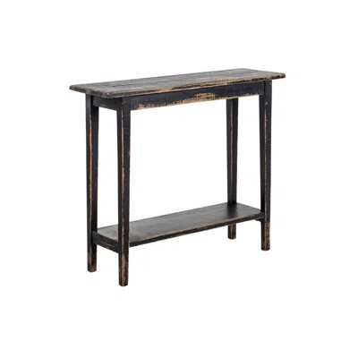 Hivvago Duro Sofa Console Table With Open Shelf, Reclaimed Wood, Antique Black In Multi
