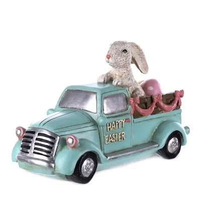 Hivvago Easter Bunny In Car Figurine 9.5"l In Multi