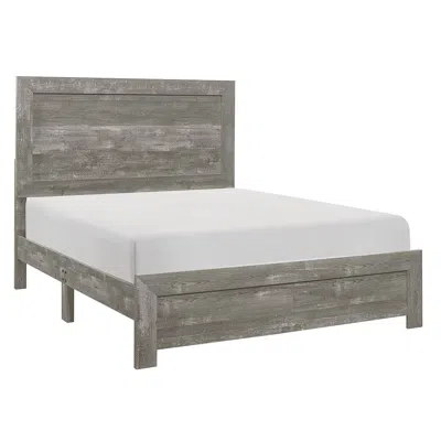 Hivvago Eby Full Size Bed, Rustic Farmhouse Style, Gray Finish Wood Veneer