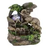 Hivvago Eci 11 Inch Elephant Tabletop Water Fountain, Crystal Led Light, Multicolor