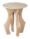 Hivvago Eda Side Table White & Natural In Brown