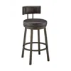 Hivvago Eleanor 30 Inch Swivel Bar Stool Chair, Round Mocha Brown Faux Leather Seat