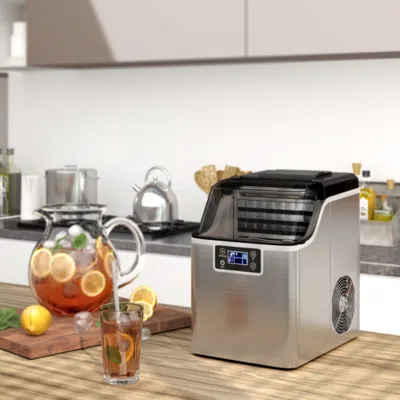Hivvago Electric Countertop Ice Maker With Ice Scoop And Basket-sliver In Gray