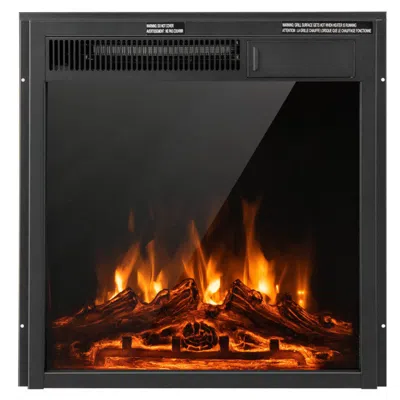 Hivvago Electric Fireplace Insert With 7-level Adjustable Flame Brightness In Black