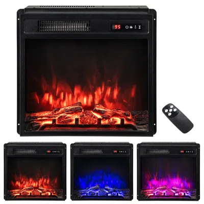 Hivvago Electric Fireplace Insert With Remote Control And Adjustable Flame Colors In Black
