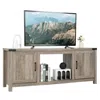 Hivvago Electric Fireplace Tv Stand With Storage Cabinets For Tvs Up To 70 Inch-natural In Brown