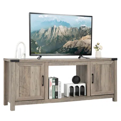 Hivvago Electric Fireplace Tv Stand With Storage Cabinets For Tvs Up To 70 Inch-natural In Brown