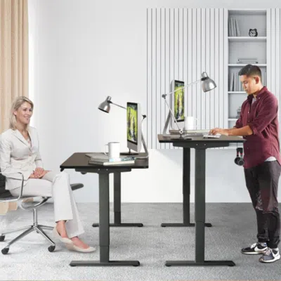 Hivvago Electric Height Adjustable Standing Desk With Memory Controller-black