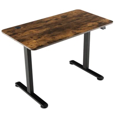 Hivvago Electric Standing Desk Adjustable Stand Up Computer Desk Anti-collision-rustic Brown
