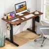 Hivvago Electric Standing Desk With 3 Memory Height Settings And 2 Hanging Hooks & Cable Management-rustic B