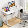 Hivvago Electric Standing Desk With 3 Memory Height Settings And 2 Hanging Hooks & Cable Management-white