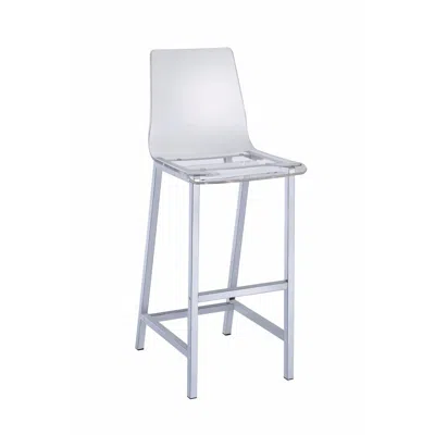 Hivvago Elegant Acrylic Bar Height Stool With Chrome Base, Clear And Silver, Set Of 2 In White
