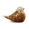 Hivvago Elegant Glass Bird Sculpture 5"l X 3"h In Brown